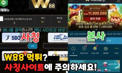 w88 먹튀이력 590만원,686만원? 둘 중 하나는 사칭사이트. 다른 하나는..?